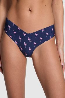 Victoria's Secret PINK Midnight Navy Blue Flamingos Thong No Show High Leg Knickers (K86398) | €10.50