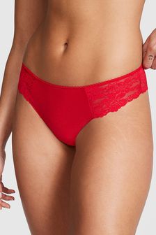 Victoria's Secret PINK Red Pepper Lace Trim Thong No Show Knickers (K86399) | €13