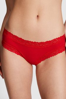 Victoria's Secret PINK Pin Up Red Lace Trim Rib Cheeky Knickers (K86419) | €13