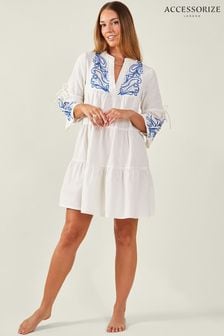 Accessorize White Embroidered Dress (K86459) | kr584