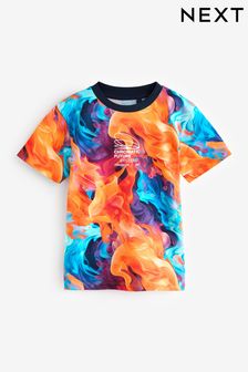 Multi Flames All-Over Print Short Sleeve T-Shirt (3-16yrs) (K86936) | €15 - €20