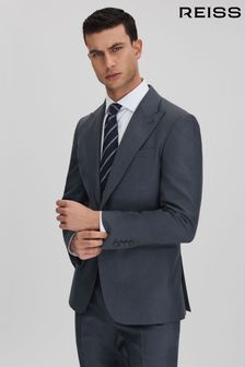 Reiss Airforce Blue Humble Slim Fit Single Breasted Wool Blazer (K87063) | AED2,506