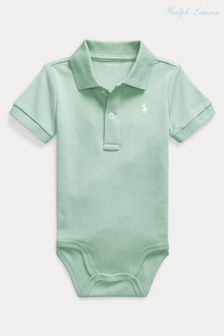 Barboteuse Polo Ralph Lauren polo en coton vert bébé (K87314) | €53
