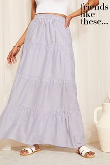 Curve Friends Like These Blue Tiered Maxi Skirts Next Luxembourg