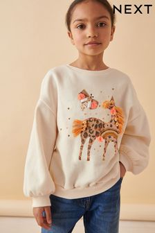 Ecru Applique Unicorn Sweatshirt (3-16yrs) (K87618) | €18.50 - €25