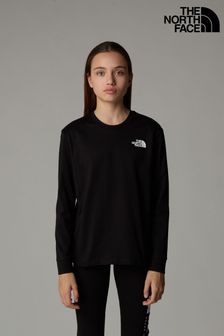 The North Face Black Girls Vertical Line Short Sleeve T-Shirt (K88081) | $48