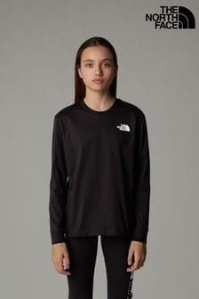 The North Face Black Girls Vertical Line Short Sleeve 100% Cotton T-Shirt (K88081) | $60