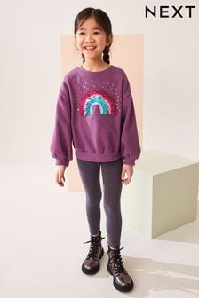 Berry Red Rainbow Sequin Sweatshirt And Legging Set (3-16yrs) (K88188) | $36 - $46