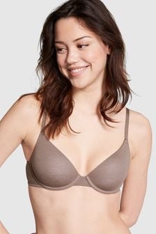 Victoria's Secret PINK Iced Coffee Brown Lightly Lined Cotton Logo Bra (K89062) | €42
