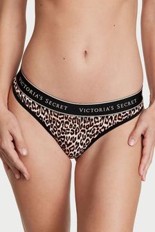 Victoria's Secret Leopard Brown Basic Instincts Thong Logo Knickers (K89094) | €13