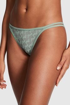 Victoria's Secret PINK Iceberg Green Cheeky Flocked Mesh Strappy Knickers (K89105) | €14