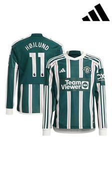 adidas Green Manchester United EPL Away Shirt 2023-24 - Hojlund 11 Kids (K89378) | SGD 151