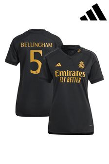 adidas Black Real Madrid Third Shirt 2023-24 - Bellingham 5 Womens (K89448) | ₪ 493