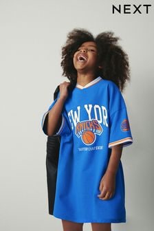 Blue New York Knicks 100% Cotton NBA Jersey Dress (3-16yrs) (K89854) | $41 - $51