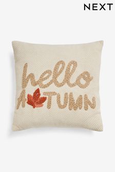 Hello Autumn Woven Embroidered Cushion (K89895) | 30 €