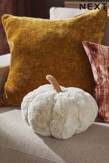 Ivory Pumpkin Natural Faux Fur Cushion (K89900) | kr201