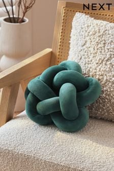 Dark Green Velvet Knot Cushion (K90055) | $29