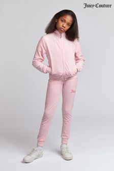 Juicy Couture ピンク ディアマンテ ジップスルー & スリム ジョガーセット