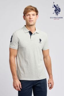 אפור - חולצת פולו פיקה ורודה לגברים בגזרה רגילה של U.s. Polo Assn. דגם Player 3 (K90266) | ‏277 ‏₪