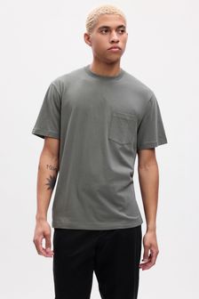 Grau - Gap Original Kurzärmeliges T-Shirt mit Rundhalsausschnitt und Tasche (K90400) | 21 €