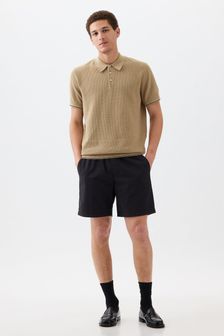 Gap Beige Textured Jumper Short Sleeve Polo Shirt (K90429) | kr389