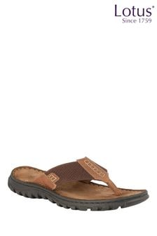 Lotus Brown Casual Toe Post Sandals (K90520) | €70