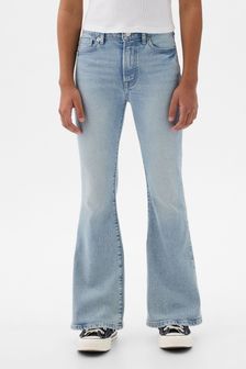 Gap Blue High Waisted 70s Distressed Flare Washwell Jeans (5-13yrs) (K90611) | €29