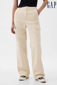 Кремовый - Gap Loose Cotton Chino Cargo Trousers (K90667) | €79