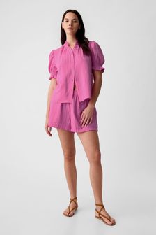 Розовый - Gap шорты из хлопка с поясом на резинке (K90691) | €40