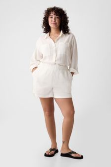 Off White - Gap Pull-on-Shorts aus Crinkle-Baumwolle (K90695) | 47 €