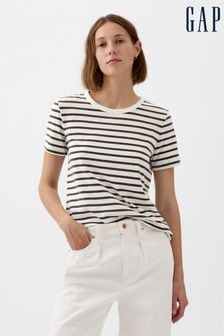 Gap Black/White Stripe Organic Cotton Vintage Crew Neck T-Shirt (K90703) | €27