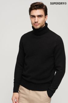 Negro - Suéter de cuello vuelto con efecto cepillado de Superdry (K90924) | 123 €