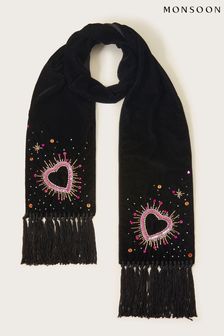 Monsoon шарф с сердечком из пайеток и бахромой (K90990) | €41