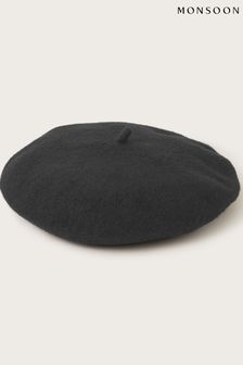 Monsoon Black Plain Wool Hat (K91002) | kr330