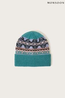 Monsoon Blue Fairisle Pattern Beanie Hat (K91008) | €39
