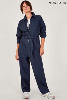 Monsoon Blue Ally Zip-Up Jumpsuit (K91010) | $195