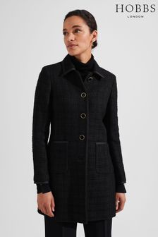 Hobbs Black Tweed Elaine Coat (K91048) | OMR144