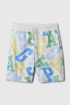 Estampado de logotipo blanco - Pantalones cortos de chándal sin cierre con logo de Gap (4-13 años) (K91440) | 17 €