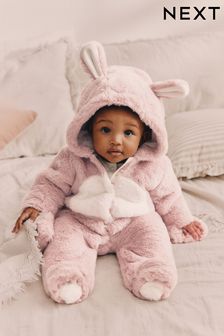 Rosa - Baby Faux Fur Cosy Pramsuit All-in-one (0mths-2yrs) (K91460) | €45 - €48