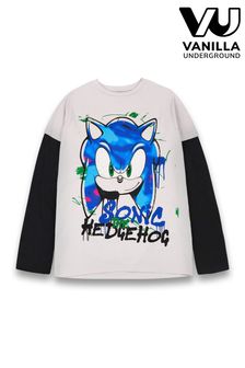 Vanilla Underground Grey Sonic Boys Character Long Sleeved T-Shirt (K91473) | 79 QAR