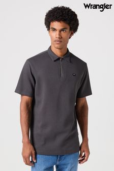 Черный - Рубашка поло с молнией регби Wrangler 1/4 (K91533) | €53