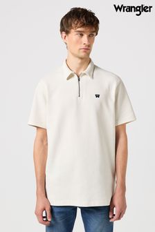 Белый - Рубашка поло с молнией регби Wrangler 1/4 (K91539) | €53