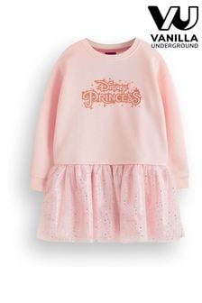 Vanilla Underground Pink Girls Disney Princess Longline Sweatshirt with Trim (K91553) | €25