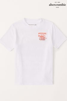 Abercrombie & Fitch Back Print Logo White T-Shirt