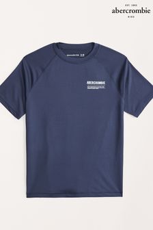 Abercrombie & Fitch Blue Short Sleeve Logo Rash Vest