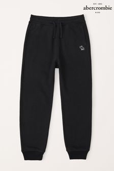 Negru Pantaloni de sport esențiali din fleece cu logo Abercrombie & Fitch (K91657) | 233 LEI