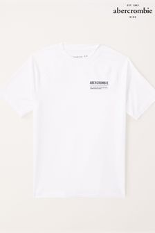 Abercrombie & Fitch Short Sleeve Logo Rash White Vest (K91660) | KRW53,400