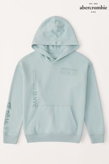 Abercrombie & Fitch Blue Relaxed Fit Graphic Hoodie (K91666) | €55