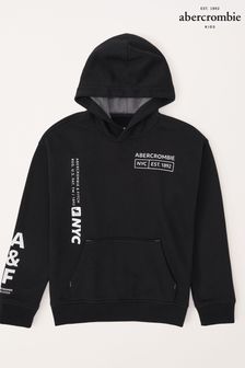 Abercrombie & Fitch Black Relaxed Fit Graphic Hoodie (K91669) | €57