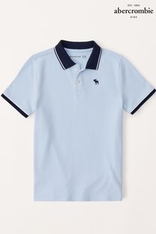 Синяя рубашка поло из пике Abercrombie & Fitch (K91676) | €27